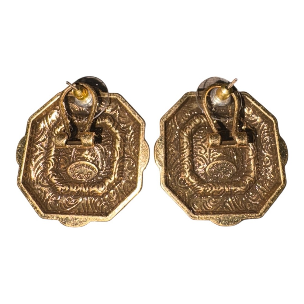 Fourston Red Rhinestone Enamel Statement Clip Ear… - image 3